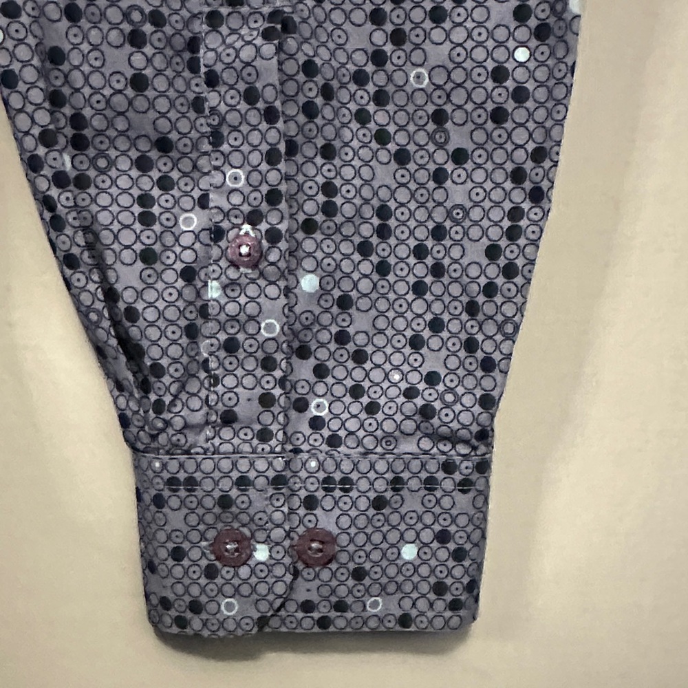 Cinch Men's Medium Blue Patterned Button Down Shi… - image 5